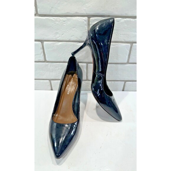 Donald J Pliner Treva Pointy Toe Pump Black Patent Leather Women's Size 8 M - Picture 1 of 12
